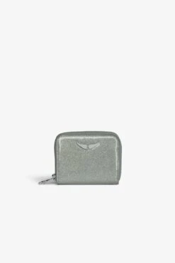 Zadig & Voltaire Mini ZV Infinity Patent Coin Purse Silver