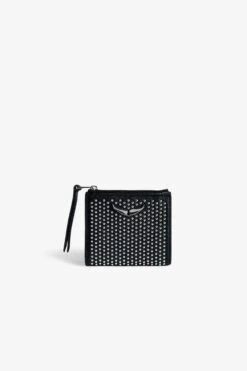 Zadig & Voltaire ZV Fold Dotted Swiss Coin Purse Black