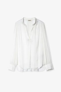 Zadig & Voltaire Tink Satin Tunic White -Zadig & Voltaire Shop pwgcp3201f blanc 5