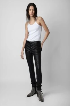 Zadig & Voltaire Phlame Crinkled Leather Pants Black -Zadig & Voltaire Shop pwgcu1402f noir 4