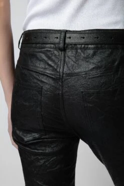 Zadig & Voltaire Phlame Crinkled Leather Pants Black -Zadig & Voltaire Shop pwgcu1402f noir 6