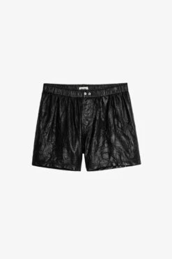 Zadig & Voltaire Pax Crinkled Leather Shorts Black -Zadig & Voltaire Shop pwgcu1404f noir 5