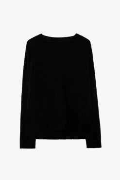 Zadig & Voltaire Cici Patch Cashmere Sweater Black 9 Zadig & Voltaire Cici Patch Cashmere Sweater Black -Zadig & Voltaire Shop pwgmz1101f noir