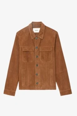 Zadig & Voltaire Kuba Suede Jacket Cognac -Zadig & Voltaire Shop rmow00103 cognac