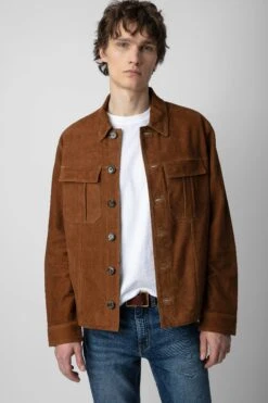 Zadig & Voltaire Kuba Suede Jacket Cognac -Zadig & Voltaire Shop rmow00103 cognac 2