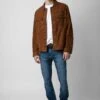 Zadig & Voltaire Kuba Suede Jacket Cognac