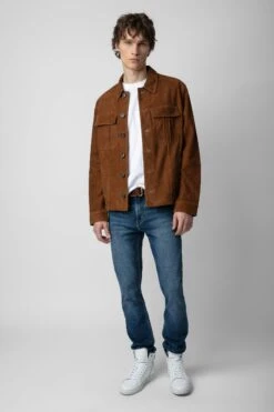 Zadig & Voltaire Kuba Suede Jacket Cognac