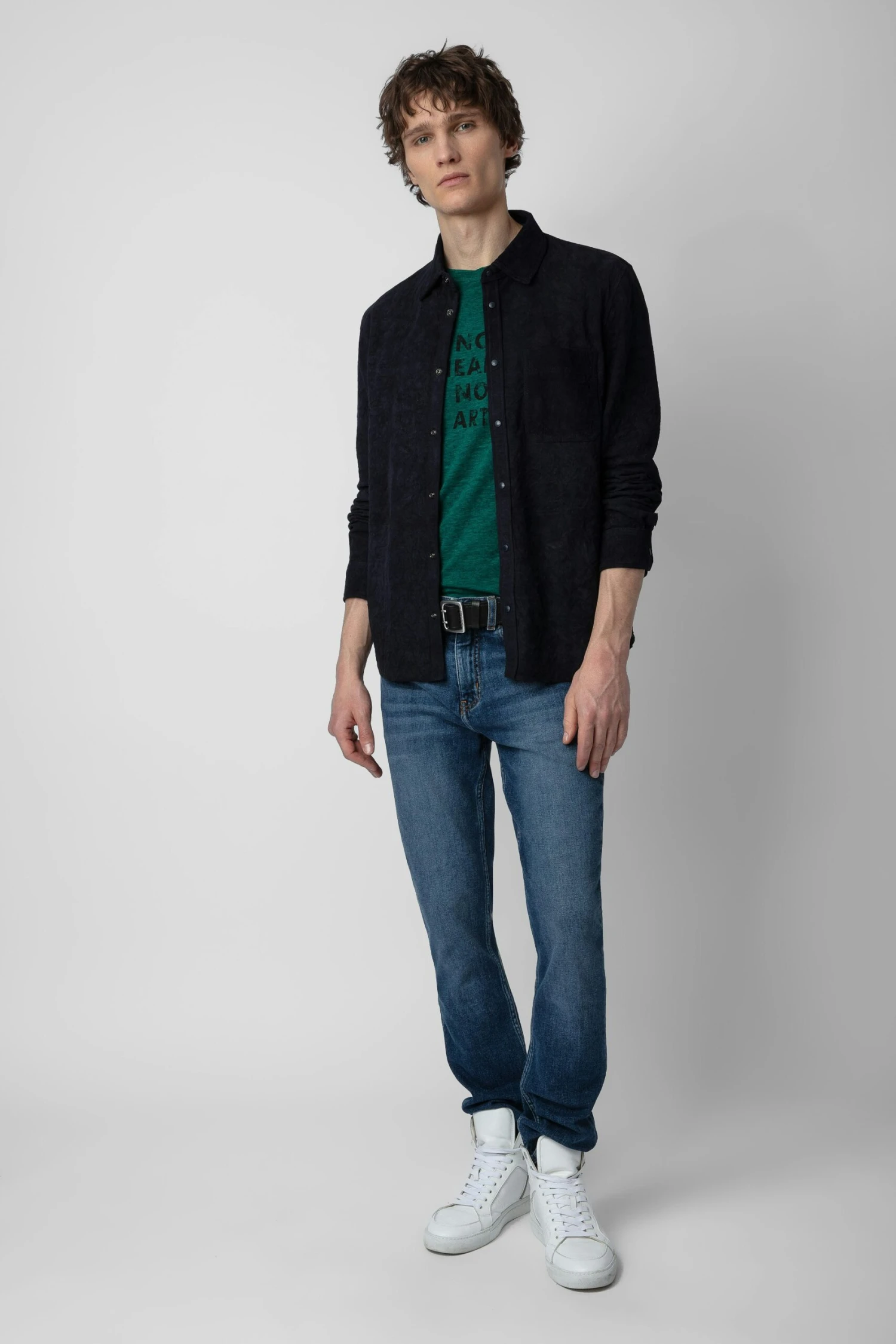 Zadig & Voltaire Serge Suede Shirt Encre 1 Zadig & Voltaire Serge Suede Shirt Encre