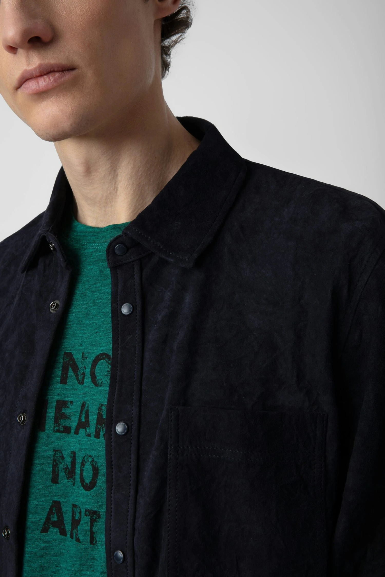 Zadig & Voltaire Serge Suede Shirt Encre 3 Zadig & Voltaire Serge Suede Shirt Encre - Image 3