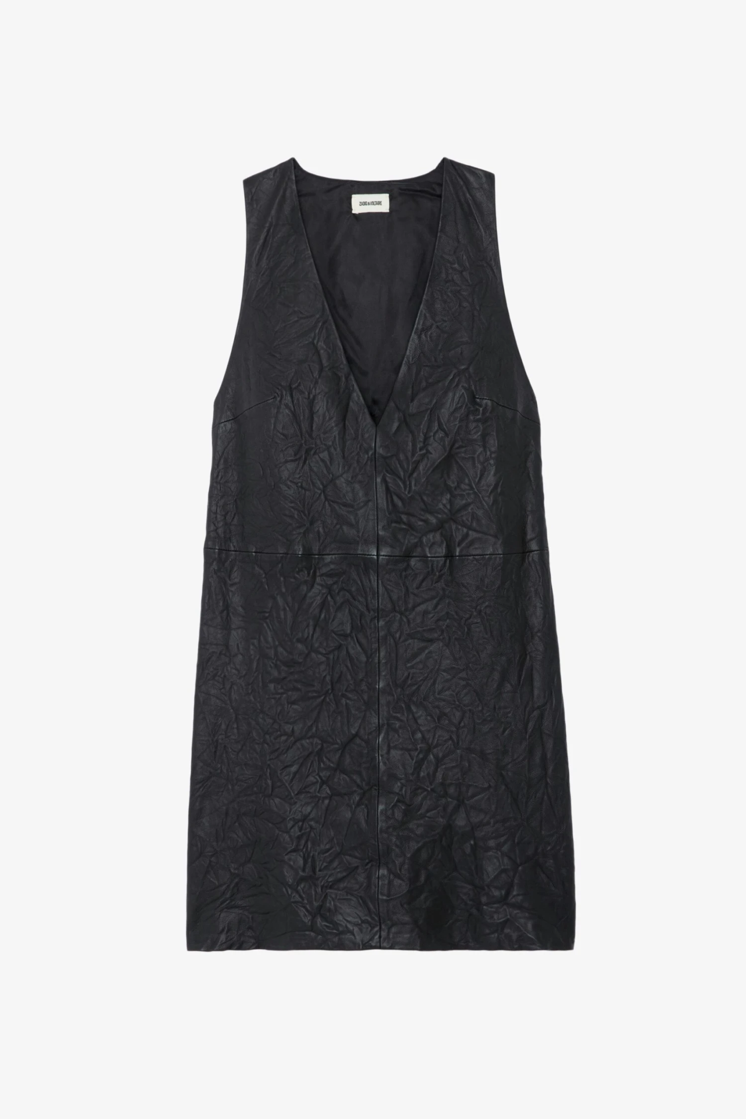 Zadig & Voltaire Rasha Crinkled Leather Dress Black 5 Zadig & Voltaire Rasha Crinkled Leather Dress Black - Image 5