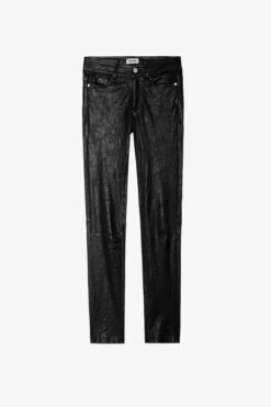 Zadig & Voltaire Phlame Crinkled Leather Pants Black -Zadig & Voltaire Shop rwpa00003 noir