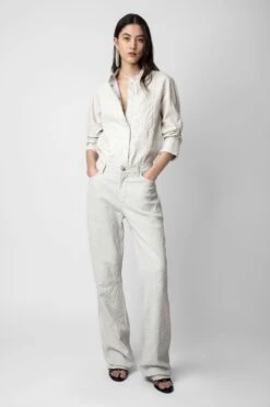 Zadig & Voltaire Pistol Crinkled Leather Pants Judo