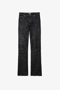 Zadig & Voltaire Evy Crinkled Leather Pants Black -Zadig & Voltaire Shop rwpa00069 noir 2 1