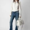 Zadig & Voltaire Chic Crinkled Leather Shirt Judo