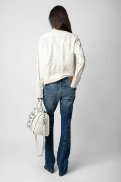 Zadig & Voltaire Chic Crinkled Leather Shirt Judo -Zadig & Voltaire Shop rwsh00028 judo 14