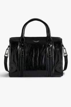Zadig & Voltaire Sunny Medium #2 Vintage Patent Bag Black