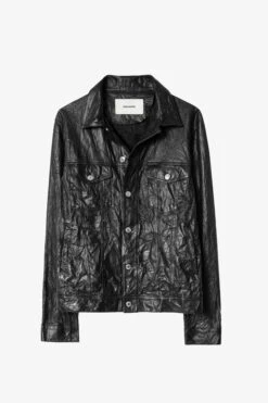 Zadig & Voltaire Base Crinkled Leather Jacket Black -Zadig & Voltaire Shop skcu1406h noir