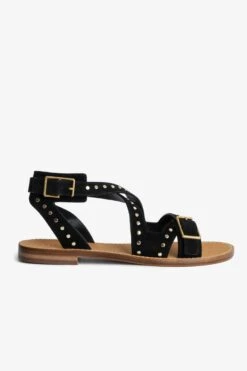 Zadig & Voltaire Cecilia Studs Caprese Sandals Black