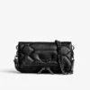 Zadig & Voltaire Rock Nano Quilted Leather Clutch Black