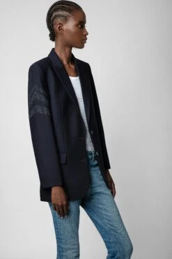 Zadig & Voltaire Viva Arrow Strass Blazer Ink -Zadig & Voltaire Shop wkca0201f encre 3