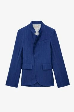Zadig & Voltaire Very Linen Blazer Deep Sea -Zadig & Voltaire Shop wwbl00848 deep sea copie