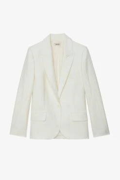 Zadig & Voltaire Vow Linen Blazer White -Zadig & Voltaire Shop wwbl00850 blanc