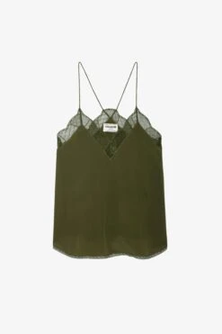 Zadig & Voltaire Christy Silk Camisole Dark Olive 9 Zadig & Voltaire Christy Silk Camisole Dark Olive -Zadig & Voltaire Shop wwcr00006 dark olive 1