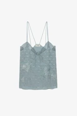 Zadig & Voltaire Capela Diamanté Silk Jacquard Camisole Glacier 13 Zadig & Voltaire Capela Diamanté Silk Jacquard Camisole Glacier -Zadig & Voltaire Shop wwcr00234 glacier