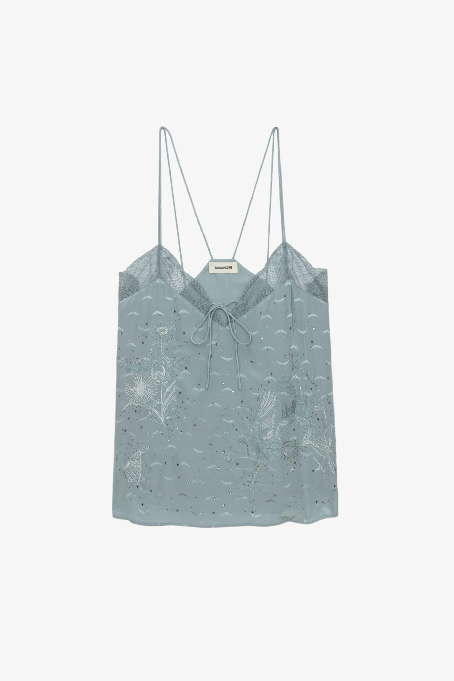 Zadig & Voltaire Capela Diamanté Silk Jacquard Camisole Glacier 7 Zadig & Voltaire Capela Diamanté Silk Jacquard Camisole Glacier - Image 7