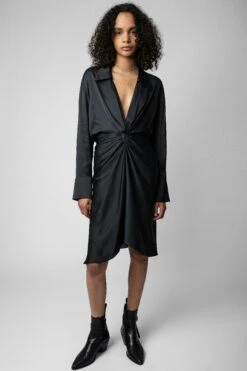 Zadig & Voltaire Rozo Satin Dress Black