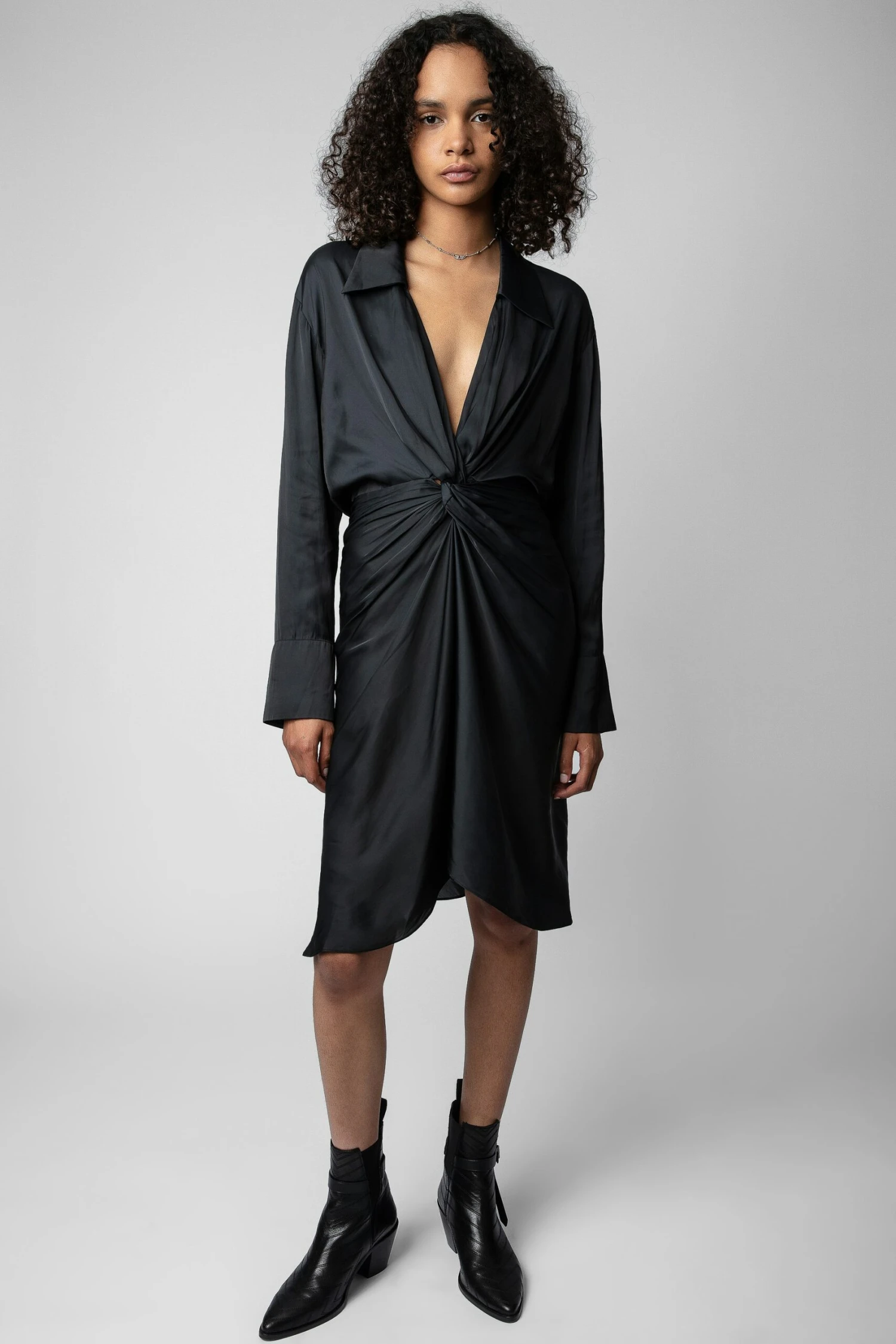 Zadig & Voltaire Rozo Satin Dress Black 1 Zadig & Voltaire Rozo Satin Dress Black