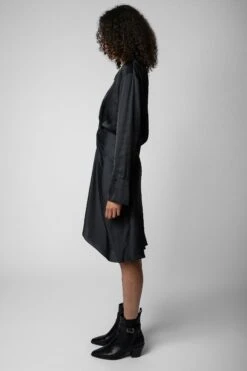 Zadig & Voltaire Rozo Satin Dress Black 10 Zadig & Voltaire Rozo Satin Dress Black -Zadig & Voltaire Shop wwdr00023 noir 5