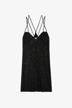 Zadig & Voltaire Rohana Diamanté Silk Dress Black -Zadig & Voltaire Shop wwdr01260 noir