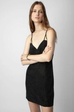 Zadig & Voltaire Rohana Diamanté Silk Dress Black -Zadig & Voltaire Shop wwdr01260 noir 3