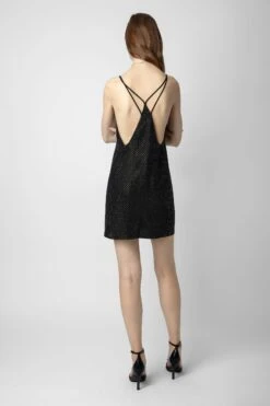 Zadig & Voltaire Rohana Diamanté Silk Dress Black -Zadig & Voltaire Shop wwdr01260 noir 5