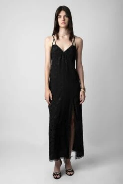 Zadig & Voltaire Rohal Silk Jacquard Dress Black
