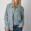 Zadig & Voltaire Kid Linen Jacket Glacier