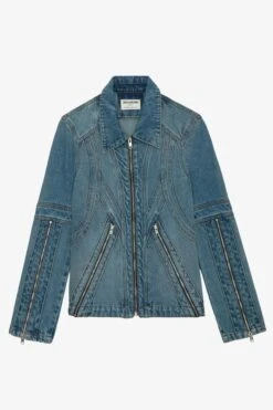 Zadig & Voltaire Bons Denim Jacket Light Blue -Zadig & Voltaire Shop wwow00636 light blue