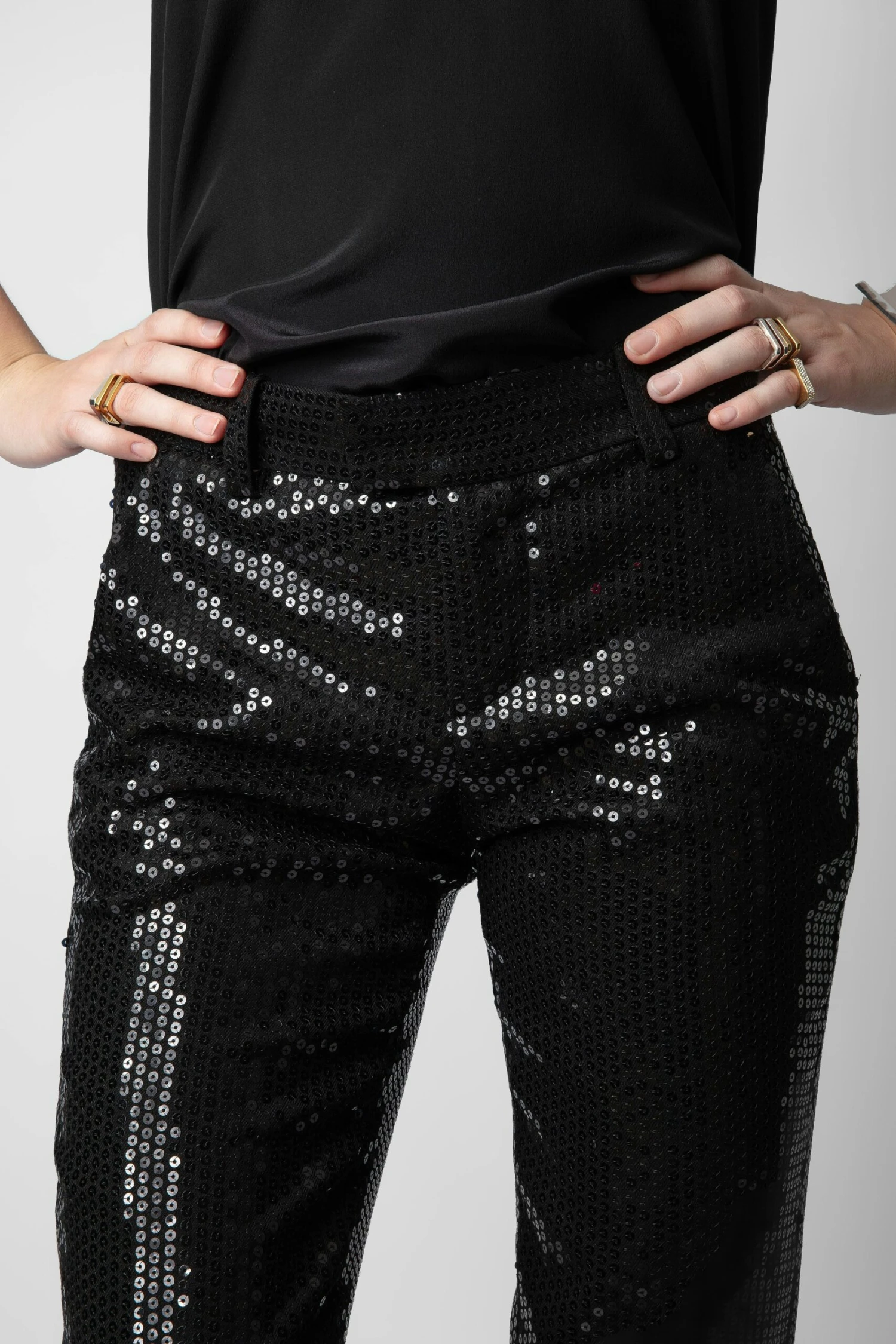 Zadig & Voltaire Prune Sequin Pants Black 2 Zadig & Voltaire Prune Sequin Pants Black - Image 2