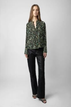 Zadig & Voltaire Taika Diamanté Silk Blouse Black