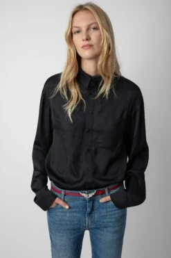 Zadig & Voltaire Tyrone Satin Shirt Black 12 Zadig & Voltaire Tyrone Satin Shirt Black -Zadig & Voltaire Shop wwsh00558 noir 4
