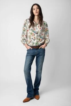 Zadig & Voltaire Tadeo Diamanté Silk Blouse Vanille