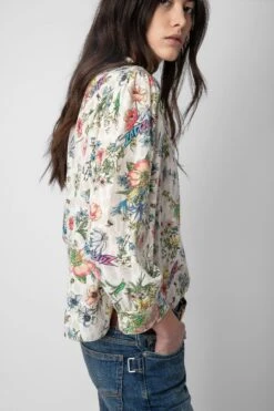 Zadig & Voltaire Tadeo Diamanté Silk Blouse Vanille -Zadig & Voltaire Shop wwsh00563 vanille 5