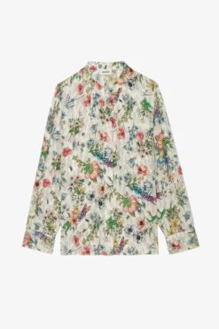 Zadig & Voltaire Tadeo Diamanté Silk Blouse Vanille -Zadig & Voltaire Shop wwsh00563 vanille copie