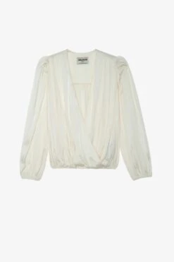 Zadig & Voltaire Tyfon Satin Top Sugar -Zadig & Voltaire Shop wwto00213 sugar
