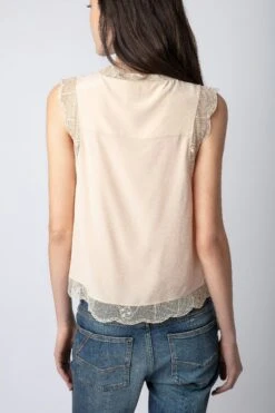 Zadig & Voltaire Topzy Diamanté Silk Top Sorbet 10 Zadig & Voltaire Topzy Diamanté Silk Top Sorbet -Zadig & Voltaire Shop wwto00223 sorbet 6